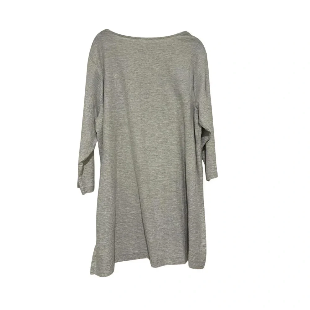 Women's sz XL grey Pure Jill tunic shirt 3/4‎ length sleeves #1305